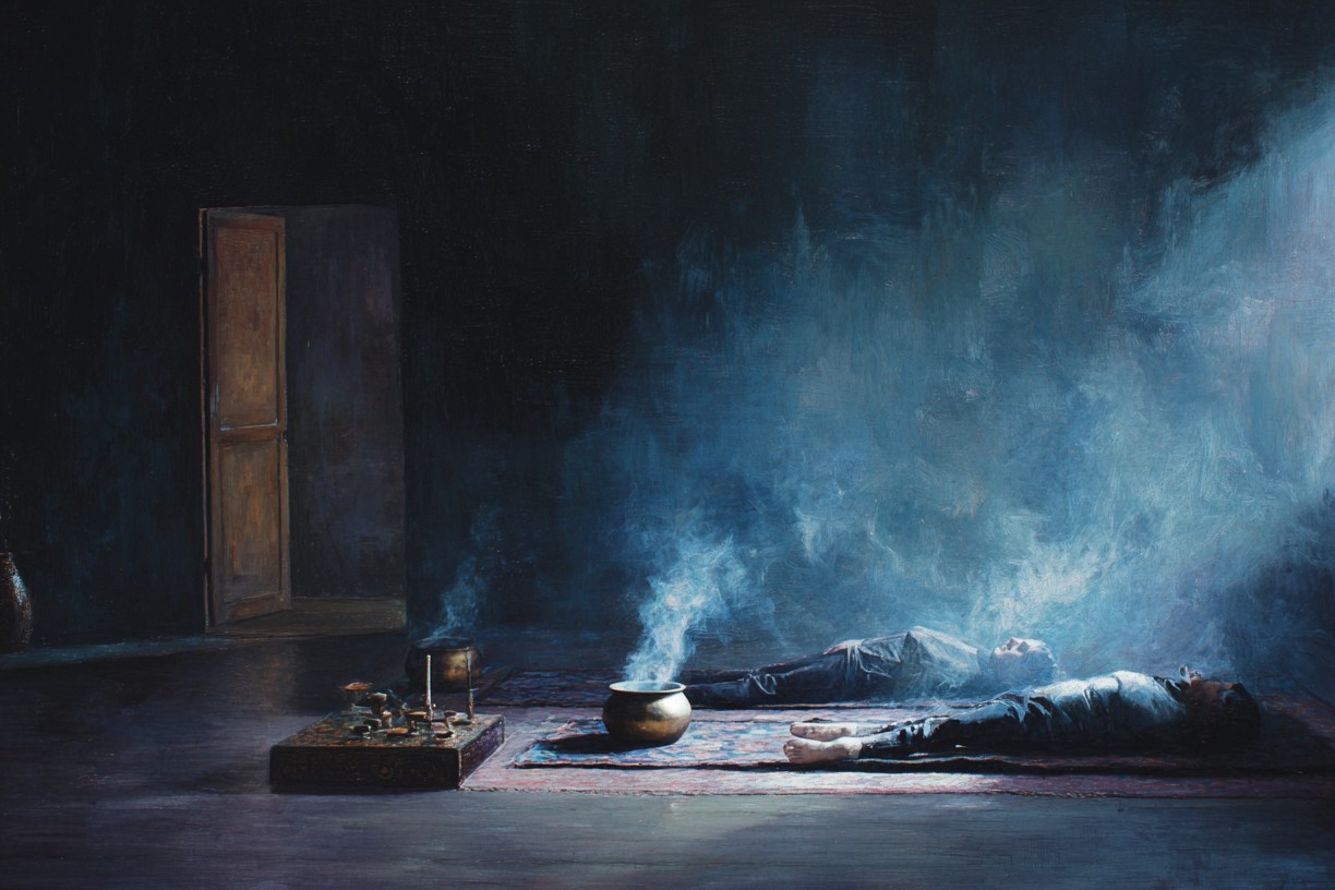 Two figures in a sound journey