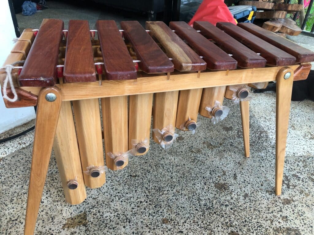 A handmade marimba
